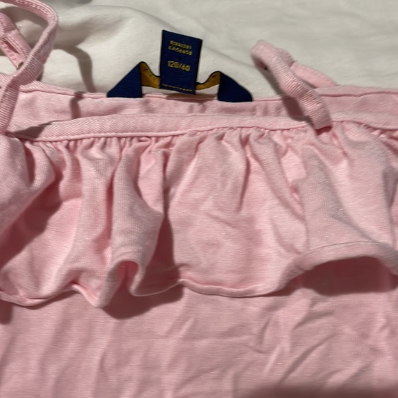 Ralph Lauren 5 pale pink legging floral embroidered with cold shoulder pink top - Picture 10 of 12